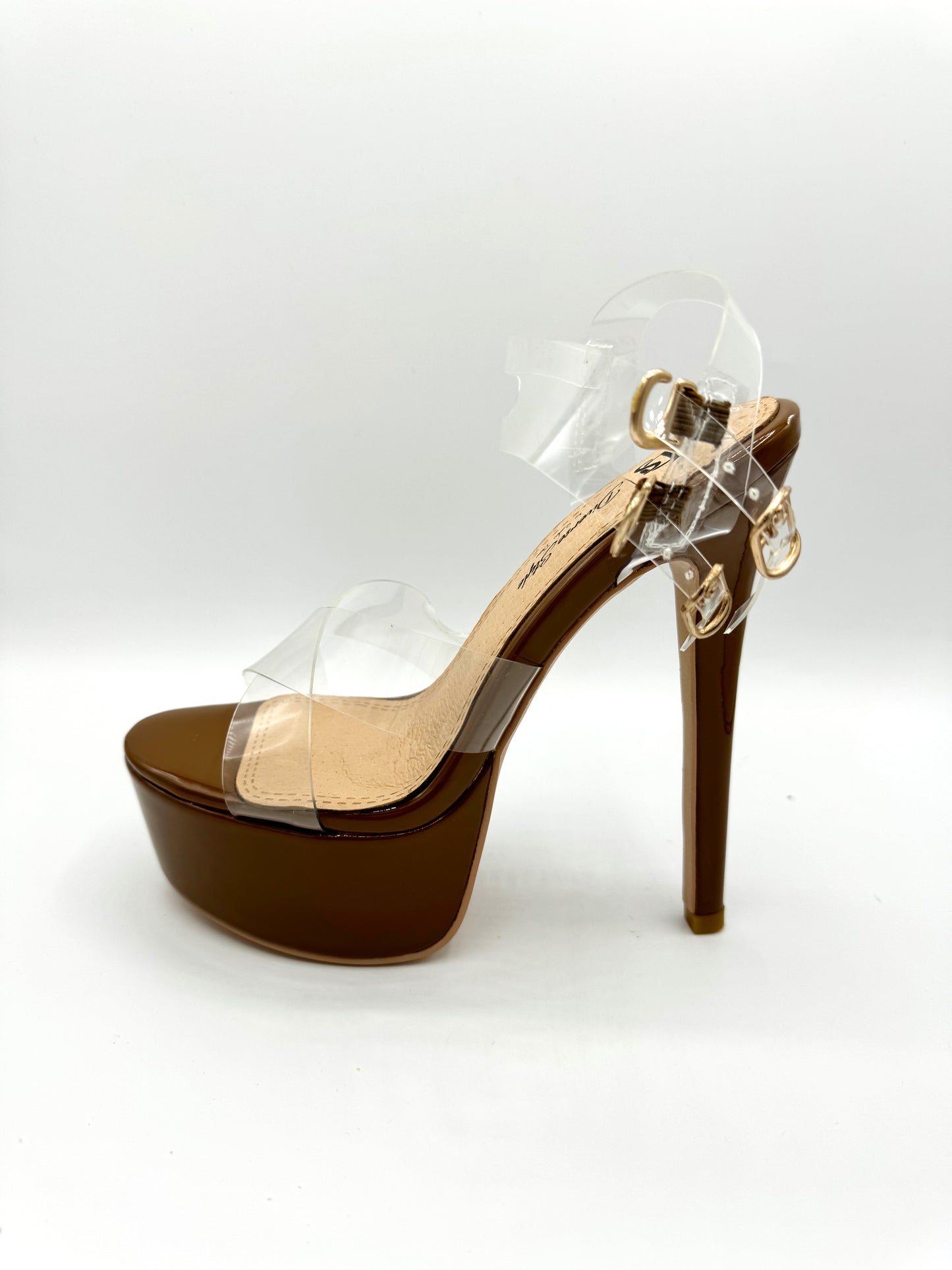 Platform Heel Lucite - Cinnamon