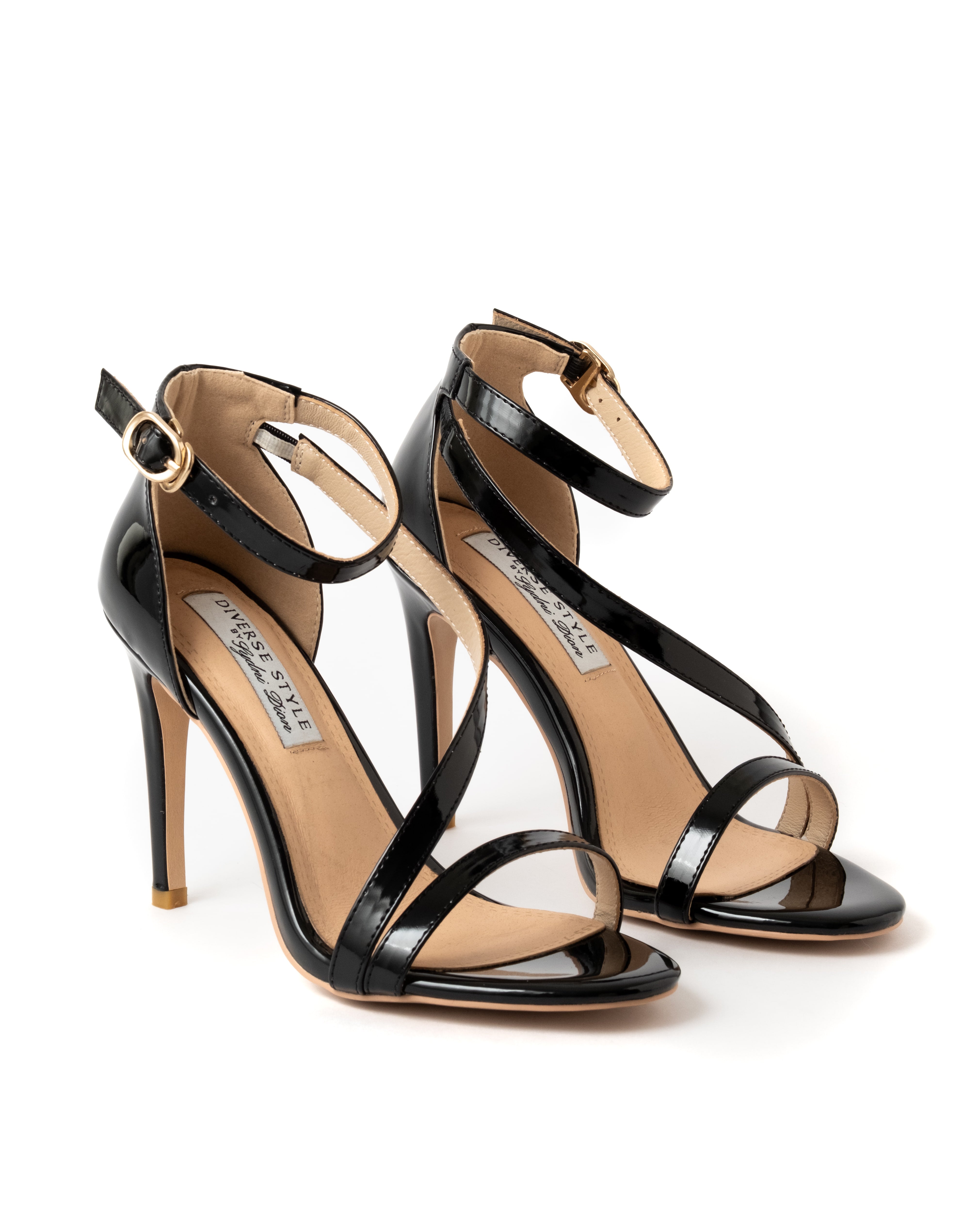 未使用品 TOO | mesh heel Crossover Strap Heel - Onyx
