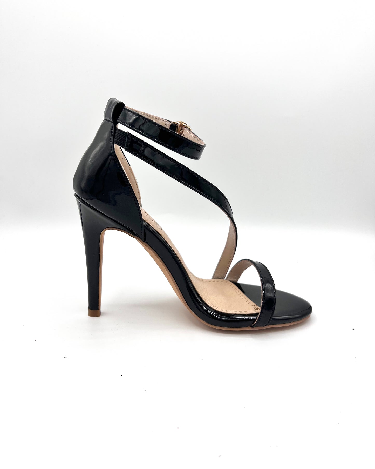 Crossover Strap Heel - Onyx