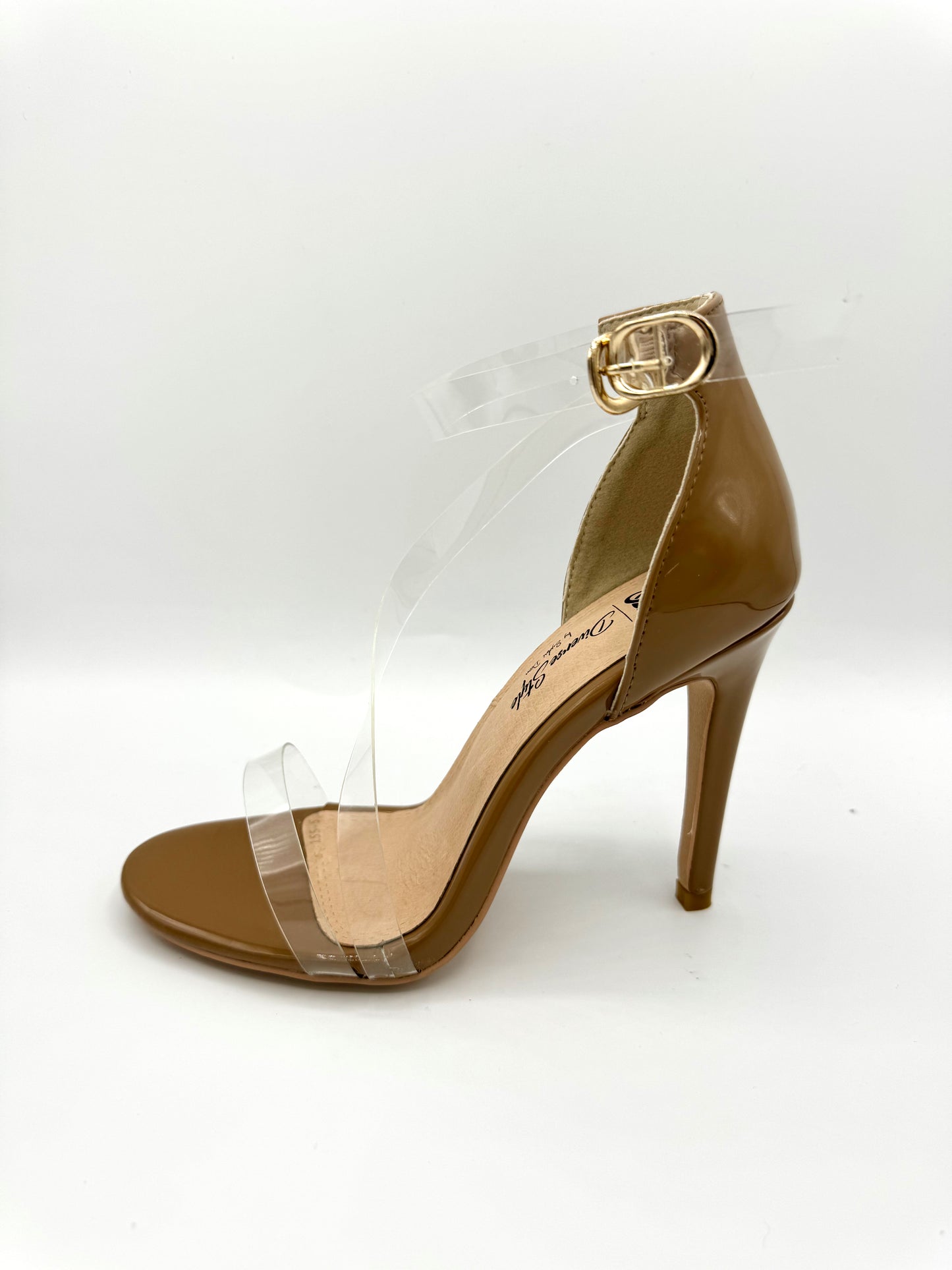 Crossover Strap Heel - Lucite Oatmeal