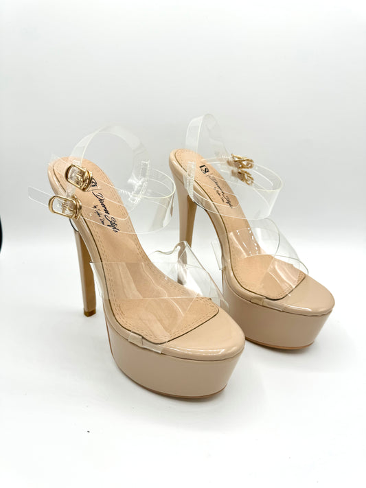 Platform Heel Lucite - Cashew