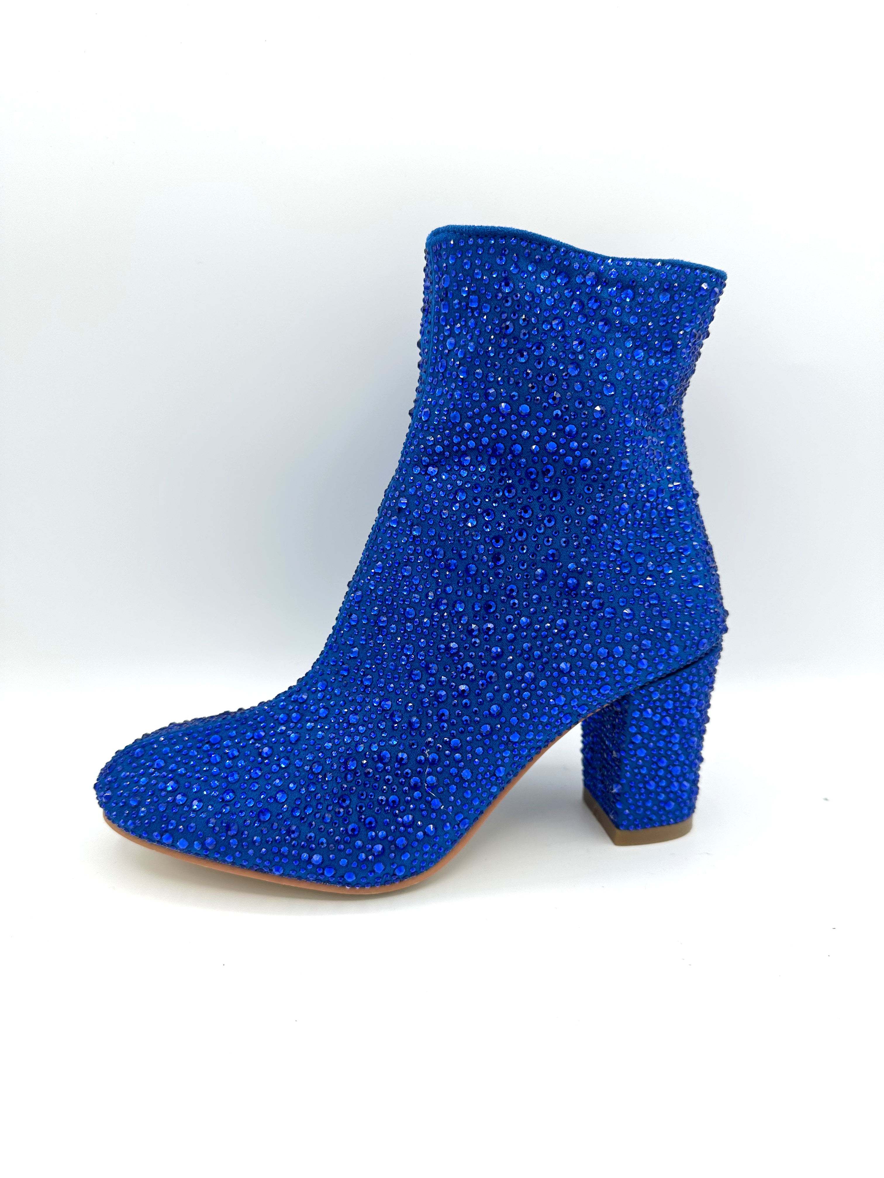 Cobalt Blue Suede Block Heeled Sandal With Front Knot Detail – Linzi