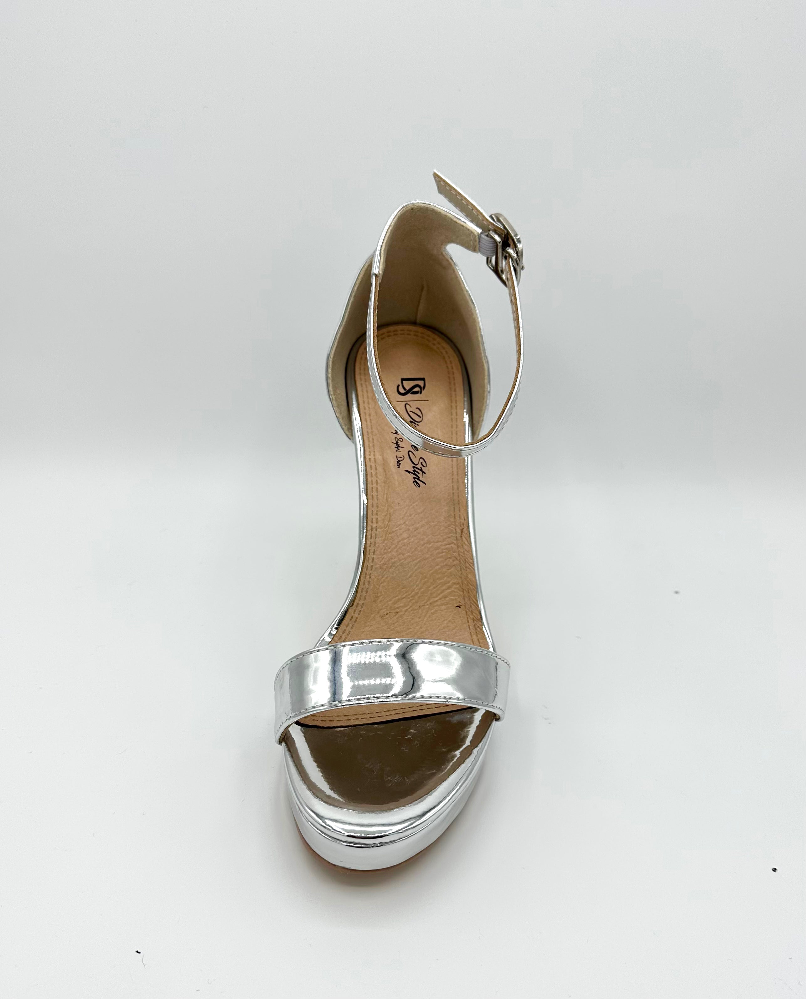 Silver 2in heels sale