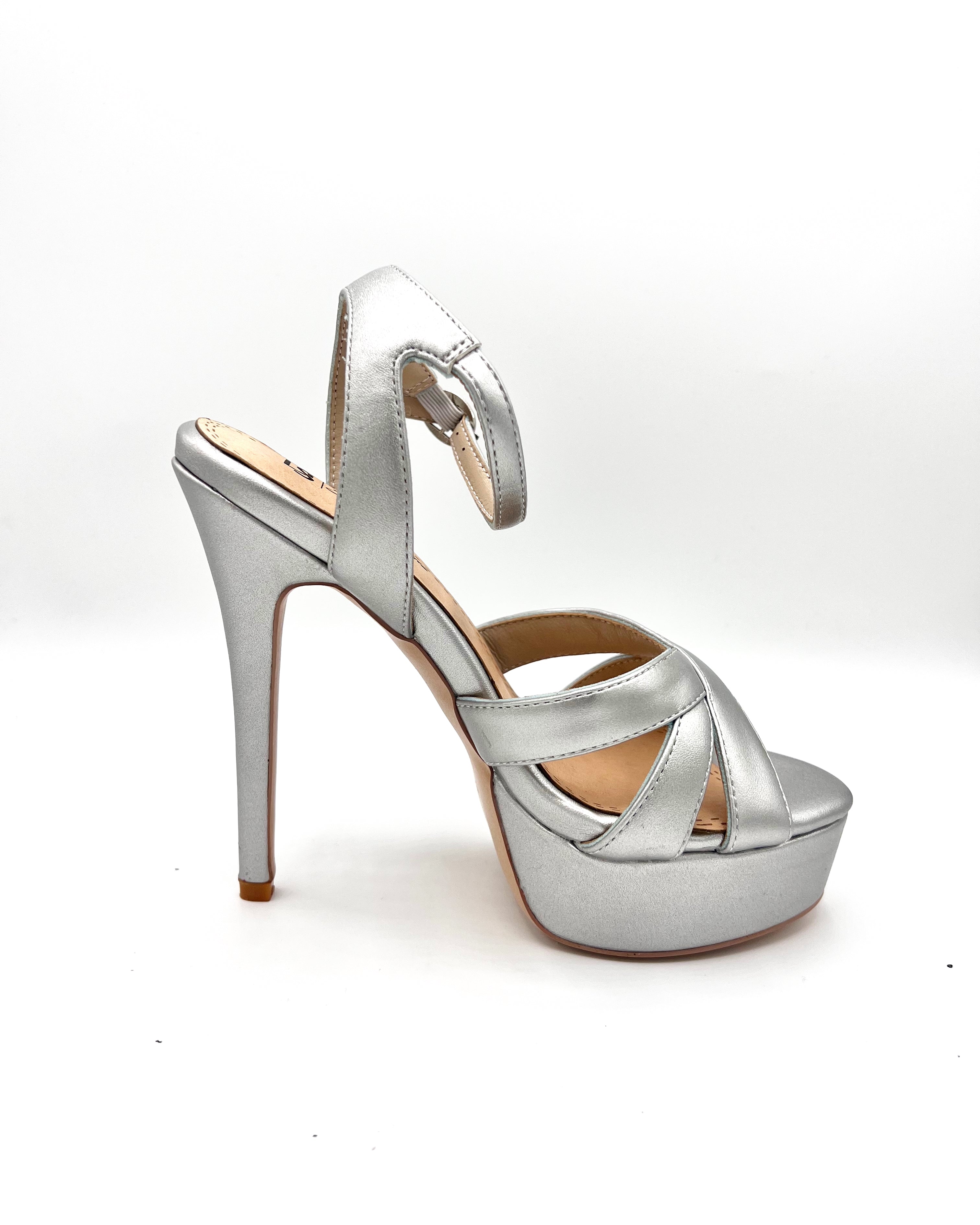 Tisha Strappy Heels (Silver) – Lilly's Kloset